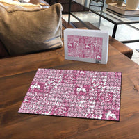Pink Tonga Kilisimasi Fiefia Puzzle Pacific Patchwork Xmas Vibes LT9 - Polynesian Pride