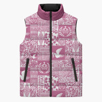 Pink Tonga Kilisimasi Fiefia Sleeveless Puffer Jacket Pacific Patchwork Xmas Vibes LT9 Unisex Pink - Polynesian Pride