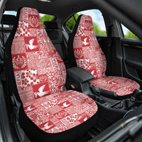 Red Tonga Kilisimasi Fiefia Car Seat Cover Pacific Patchwork Xmas Vibes LT9 One Size Red - Polynesian Pride