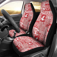Red Tonga Kilisimasi Fiefia Car Seat Cover Pacific Patchwork Xmas Vibes LT9 - Polynesian Pride