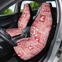 Red Tonga Kilisimasi Fiefia Car Seat Cover Pacific Patchwork Xmas Vibes LT9 - Polynesian Pride