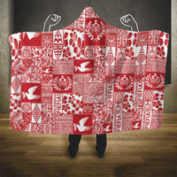 Red Tonga Kilisimasi Fiefia Hooded Blanket Pacific Patchwork Xmas Vibes LT9 - Polynesian Pride