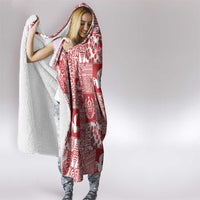 Red Tonga Kilisimasi Fiefia Hooded Blanket Pacific Patchwork Xmas Vibes LT9 - Polynesian Pride