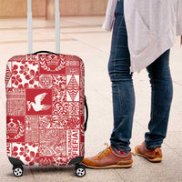 Red Tonga Kilisimasi Fiefia Luggage Cover Pacific Patchwork Xmas Vibes LT9 Red - Polynesian Pride