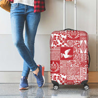 Red Tonga Kilisimasi Fiefia Luggage Cover Pacific Patchwork Xmas Vibes LT9 - Polynesian Pride