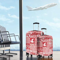 Red Tonga Kilisimasi Fiefia Luggage Cover Pacific Patchwork Xmas Vibes LT9 - Polynesian Pride