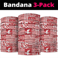 Red Tonga Kilisimasi Fiefia Neck Gaiter Pacific Patchwork Xmas Vibes LT9 package One Size: 25*50cm Red - Polynesian Pride