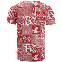 Red Tonga Kilisimasi Fiefia T Shirt Pacific Patchwork Xmas Vibes LT9 - Polynesian Pride