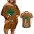 Custom Hawaii Honolulu Bowl Couples Matching Off Shoulder Short Dress and Hawaiian Shirt With Kakau Tribal Pattern LT9 Brown - Polynesian Pride