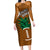 Custom Hawaii Honolulu Bowl Family Matching Long Sleeve Bodycon Dress and Hawaiian Shirt With Kakau Tribal Pattern LT9 Mom's Dress Brown - Polynesian Pride