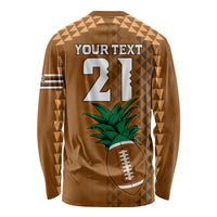 Custom Hawaii Honolulu Bowl Long Sleeve Shirt With Kakau Tribal Pattern LT9 - Polynesian Pride