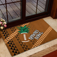 Custom Hawaii Honolulu Bowl Rubber Doormat With Kakau Tribal Pattern LT9 - Polynesian Pride