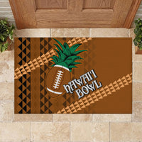 Custom Hawaii Honolulu Bowl Rubber Doormat With Kakau Tribal Pattern LT9 - Polynesian Pride