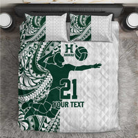 Polynesian Hawaii Volleyball Custom Bedding Set Kakau with Sport Style LT9 White - Polynesian Pride