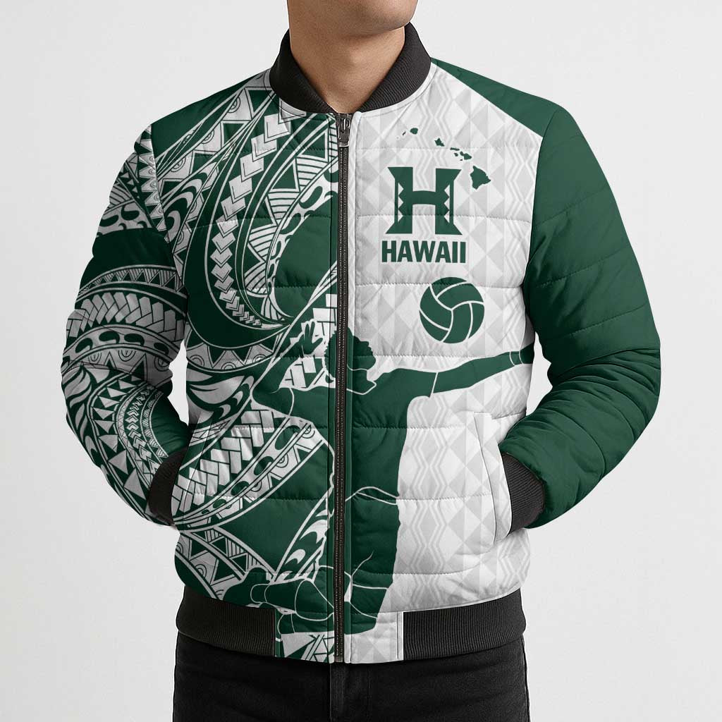 Polynesian Hawaii Volleyball Custom Bomber Puffer Jacket Kakau with Sport Style LT9 - Polynesian Pride