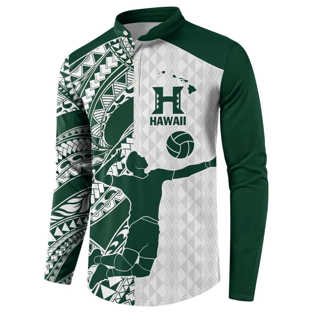 Polynesian Hawaii Volleyball Custom Button Sweatshirt Kakau with Sport Style LT9 - Polynesian Pride