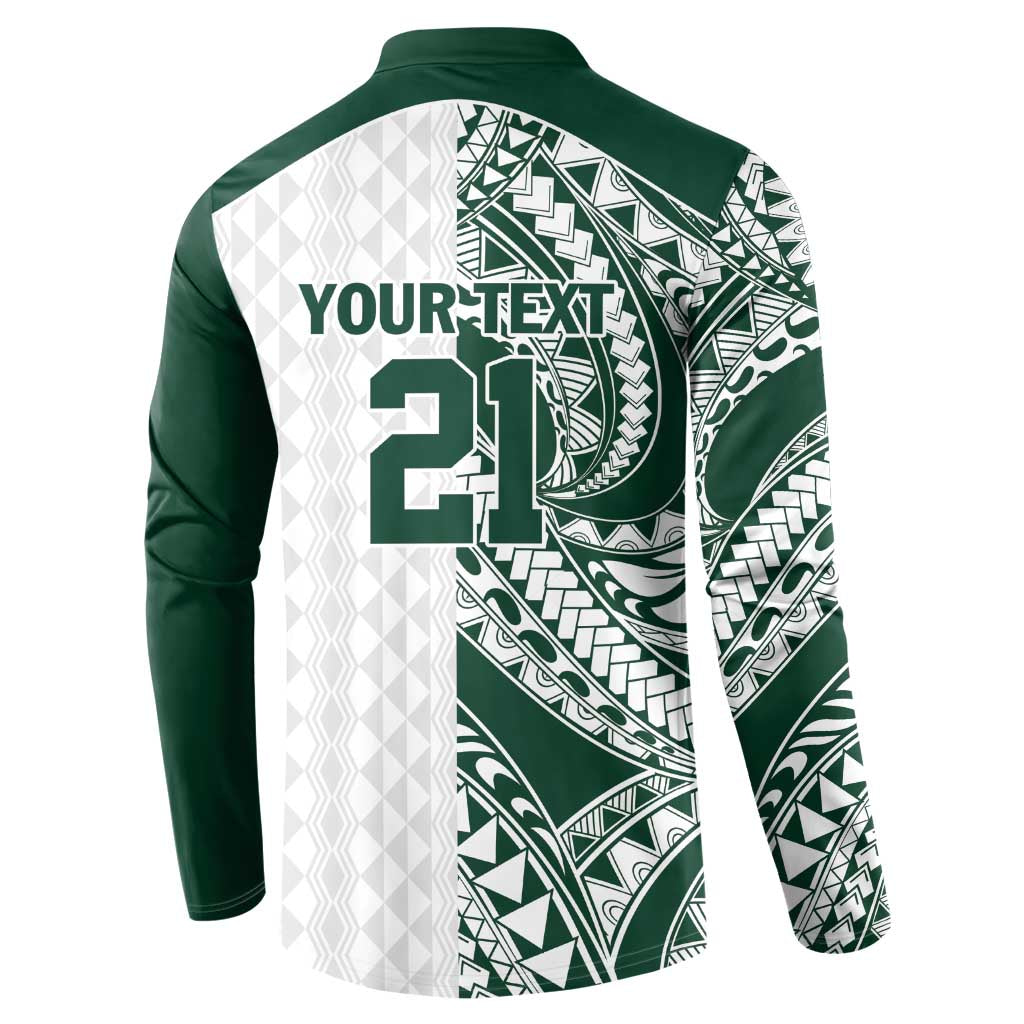 Polynesian Hawaii Volleyball Custom Button Sweatshirt Kakau with Sport Style LT9 - Polynesian Pride