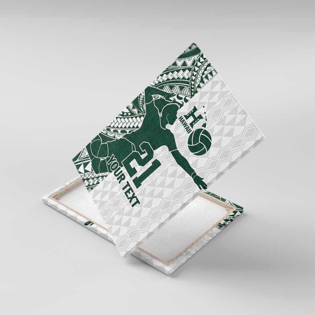 Polynesian Hawaii Volleyball Custom Canvas Wall Art Kakau with Sport Style LT9 With Frame White - Polynesian Pride