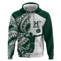 Polynesian Hawaii Volleyball Custom Hoodie Kakau with Sport Style LT9 Pullover Hoodie White - Polynesian Pride