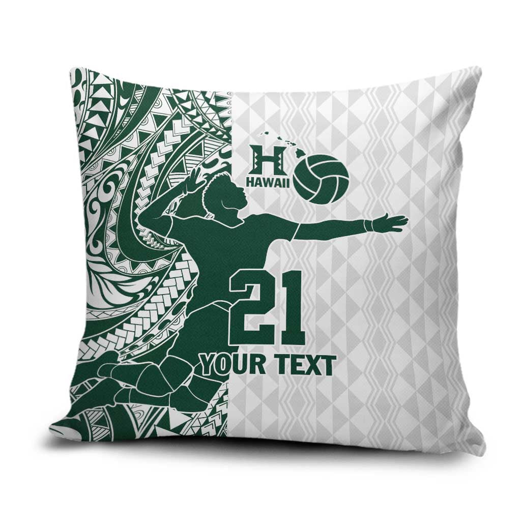 Polynesian Hawaii Volleyball Custom Pillow Cover Kakau with Sport Style LT9 White - Polynesian Pride