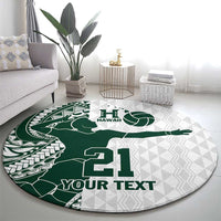 Polynesian Hawaii Volleyball Custom Round Carpet Kakau with Sport Style LT9 - Polynesian Pride