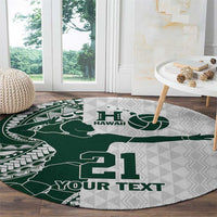 Polynesian Hawaii Volleyball Custom Round Carpet Kakau with Sport Style LT9 - Polynesian Pride