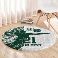 Polynesian Hawaii Volleyball Custom Round Carpet Kakau with Sport Style LT9 - Polynesian Pride