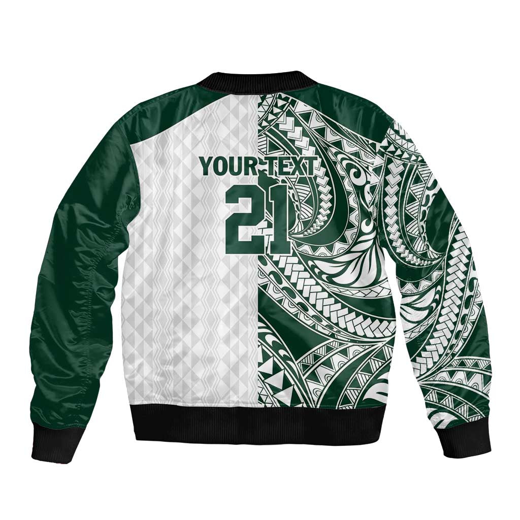 Polynesian Hawaii Volleyball Custom Sleeve Zip Bomber Jacket Kakau with Sport Style LT9 - Polynesian Pride