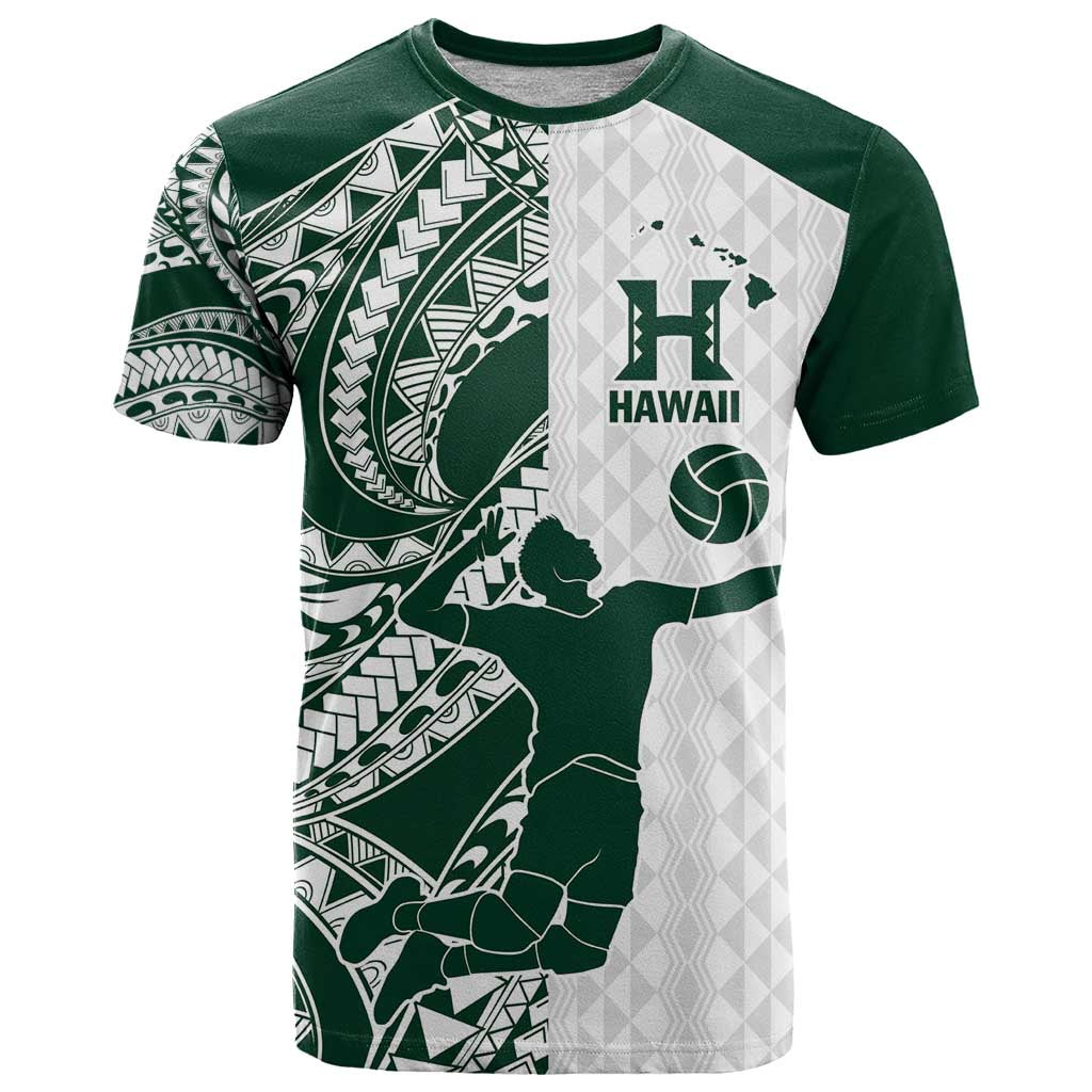 Polynesian Hawaii Volleyball Custom T Shirt Kakau with Sport Style LT9 White - Polynesian Pride