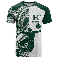 Polynesian Hawaii Volleyball Custom T Shirt Kakau with Sport Style LT9 White - Polynesian Pride