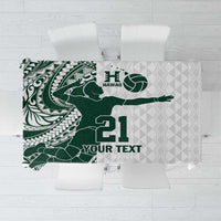 Polynesian Hawaii Volleyball Custom Tablecloth Kakau with Sport Style LT9 White - Polynesian Pride