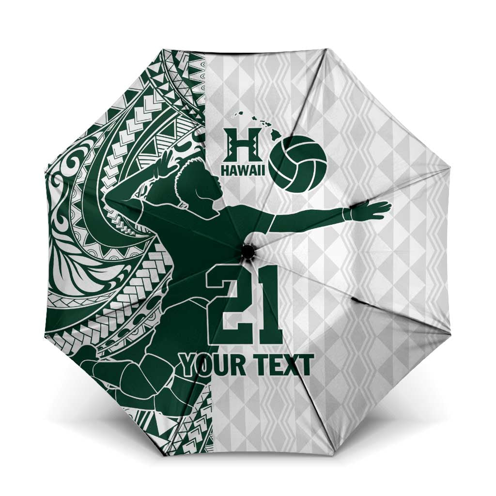Polynesian Hawaii Volleyball Custom Umbrella Kakau with Sport Style LT9 One Size Folded 11.42 inch Opened Diameter 37.4 inch White - Polynesian Pride