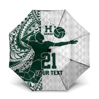 Polynesian Hawaii Volleyball Custom Umbrella Kakau with Sport Style LT9 One Size Folded 11.42 inch Opened Diameter 37.4 inch White - Polynesian Pride