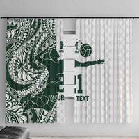 Polynesian Hawaii Volleyball Custom Window Curtain Kakau with Sport Style LT9 With Hooks White - Polynesian Pride