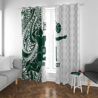 Polynesian Hawaii Volleyball Custom Window Curtain Kakau with Sport Style LT9 With Grommets White - Polynesian Pride