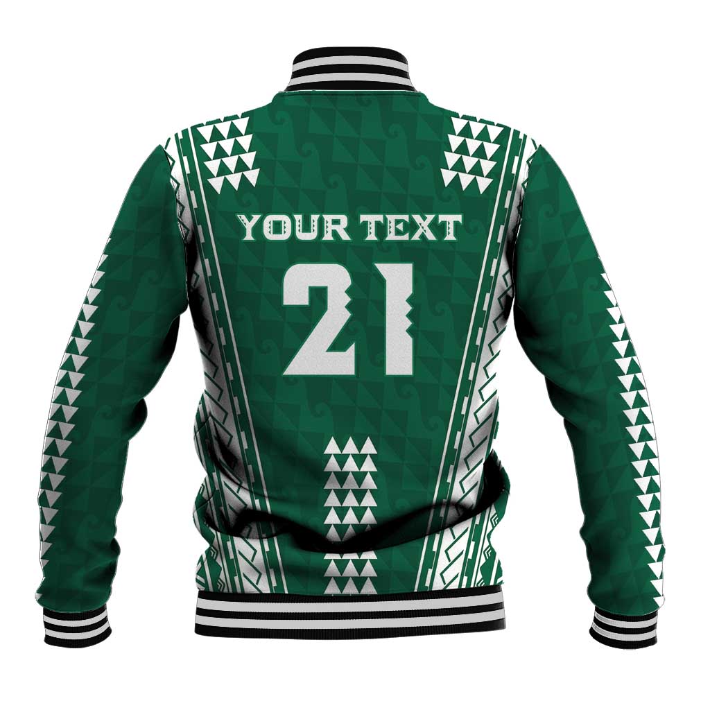 Polynesian Hawaii Volleyball Custom Baseball Jacket Green Kakau with Map Motif LT9 - Polynesian Pride