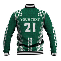 Polynesian Hawaii Volleyball Custom Baseball Jacket Green Kakau with Map Motif LT9 - Polynesian Pride
