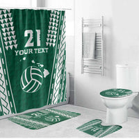 Polynesian Hawaii Volleyball Custom Bathroom Set Green Kakau with Map Motif LT9 Bathroom Set (4 pcs) Green - Polynesian Pride