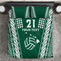 Polynesian Hawaii Volleyball Custom Bedding Set Green Kakau with Map Motif LT9 Green - Polynesian Pride