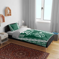 Polynesian Hawaii Volleyball Custom Bedding Set Green Kakau with Map Motif LT9 - Polynesian Pride
