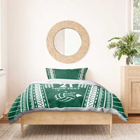 Polynesian Hawaii Volleyball Custom Bedding Set Green Kakau with Map Motif LT9 - Polynesian Pride