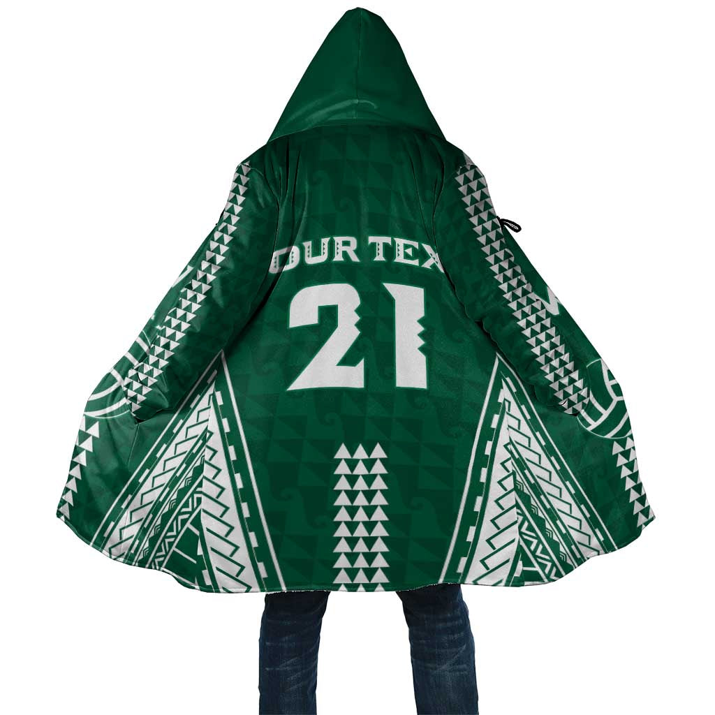 Polynesian Hawaii Volleyball Custom Cloak Green Kakau with Map Motif LT9 Unisex Green - Polynesian Pride