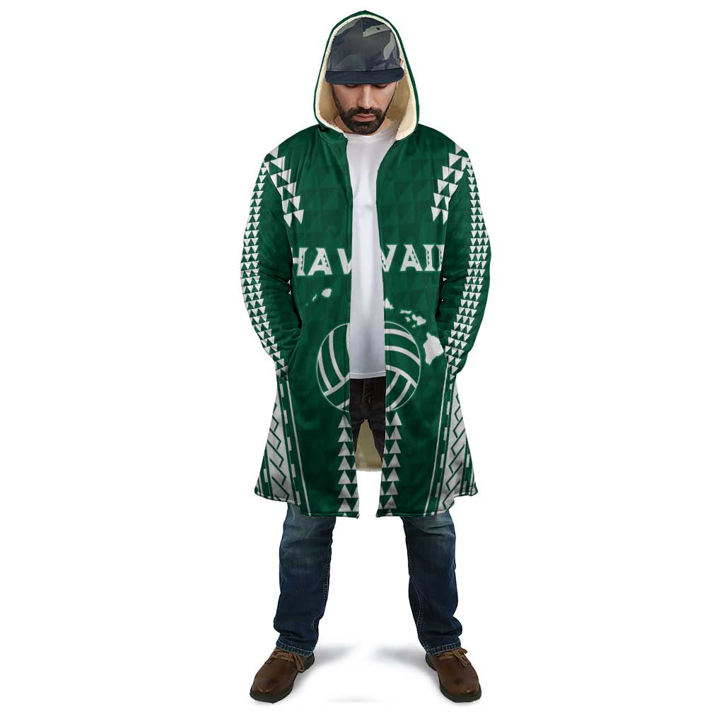 Polynesian Hawaii Volleyball Custom Cloak Green Kakau with Map Motif LT9 - Polynesian Pride