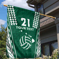Polynesian Hawaii Volleyball Custom Garden Flag Green Kakau with Map Motif LT9 - Polynesian Pride
