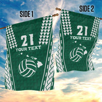 Polynesian Hawaii Volleyball Custom Garden Flag Green Kakau with Map Motif LT9 - Polynesian Pride