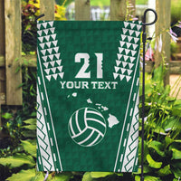 Polynesian Hawaii Volleyball Custom Garden Flag Green Kakau with Map Motif LT9 Garden Flag Green - Polynesian Pride