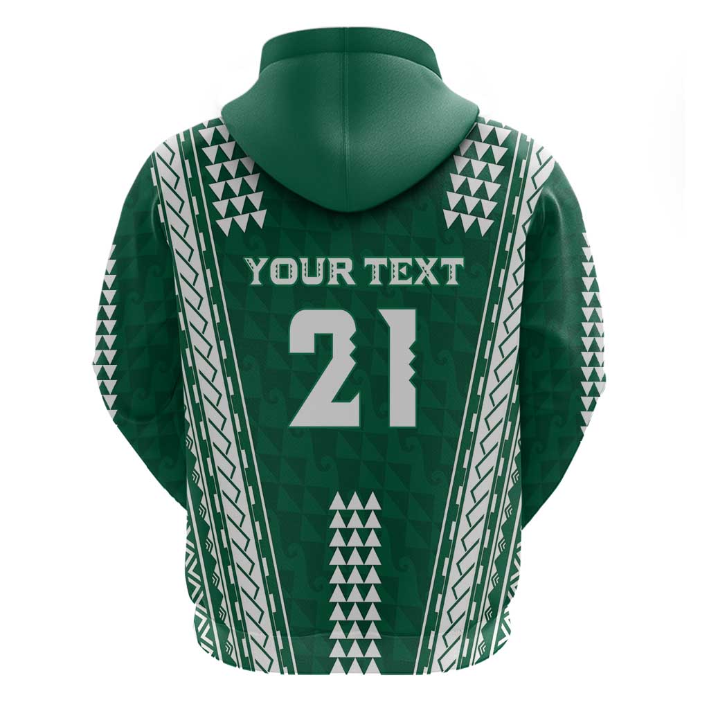 Polynesian Hawaii Volleyball Custom Hoodie Green Kakau with Map Motif LT9 - Polynesian Pride