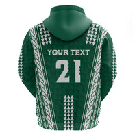 Polynesian Hawaii Volleyball Custom Hoodie Green Kakau with Map Motif LT9 - Polynesian Pride