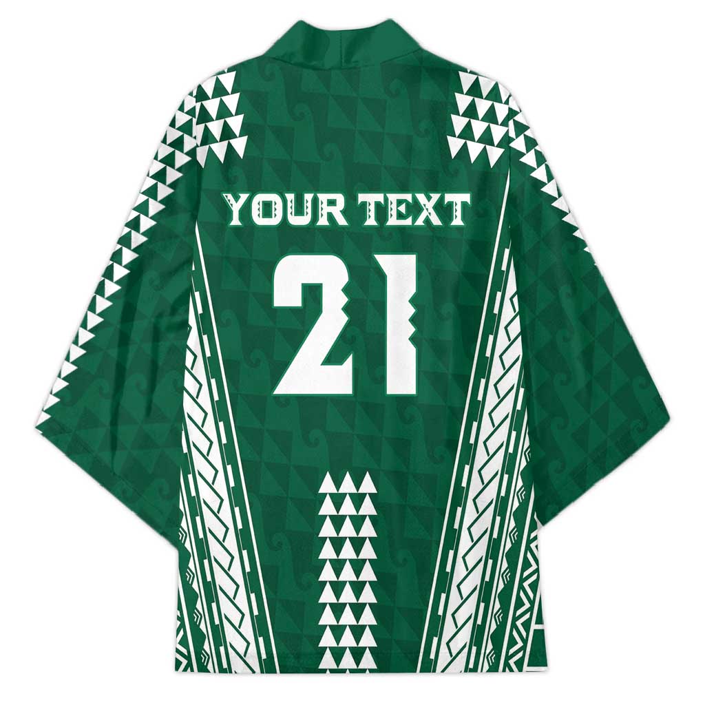 Polynesian Hawaii Volleyball Custom Kimono Green Kakau with Map Motif LT9 - Polynesian Pride