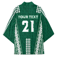 Polynesian Hawaii Volleyball Custom Kimono Green Kakau with Map Motif LT9 - Polynesian Pride